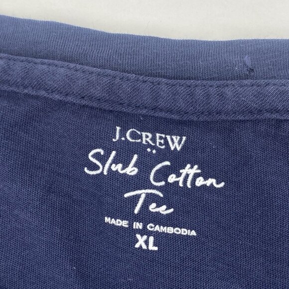 J. Crew Women's XL Blue Slub Cotton Tee  Graphic T Shirt BE092 Christian Academy - Picture 8 of 8